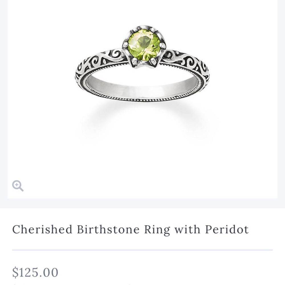 Cherished birthday stone ring with peridot